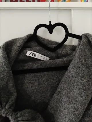 Jersey Zara Hombros Descubiertos Gris Talla M 