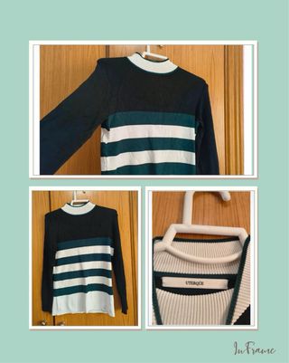 Jersey Uterque rayas negro y verde
