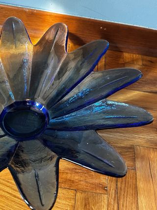 Centrotavola vetro fiore blu