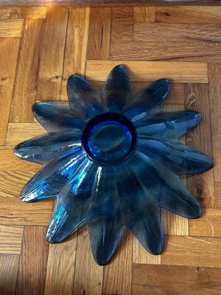 Centrotavola vetro fiore blu