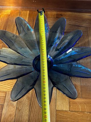 Centrotavola vetro fiore blu