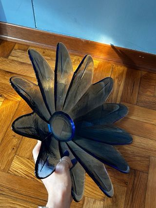 Centrotavola vetro fiore blu