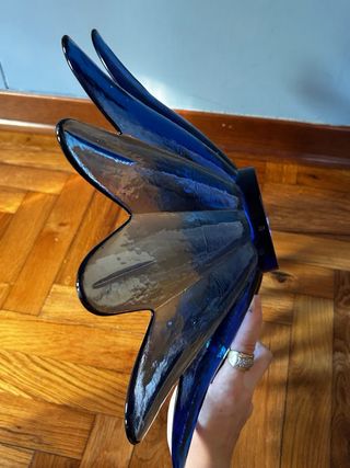 Centrotavola vetro fiore blu