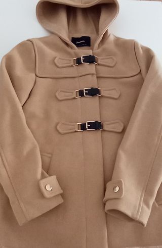 Abrigo beige Stradivarius con lana T. S