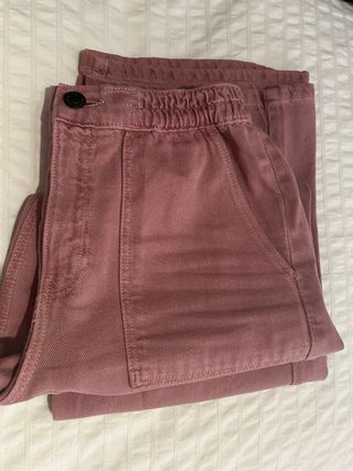 Pantalón ancho campana rosa