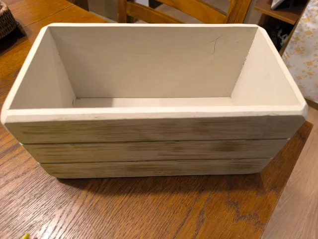 Recipiente de madera natural beige