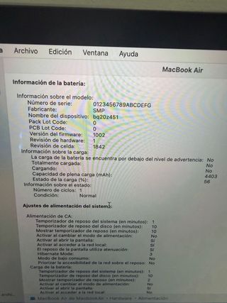 MacBook Air 2018 Batería Nueva
