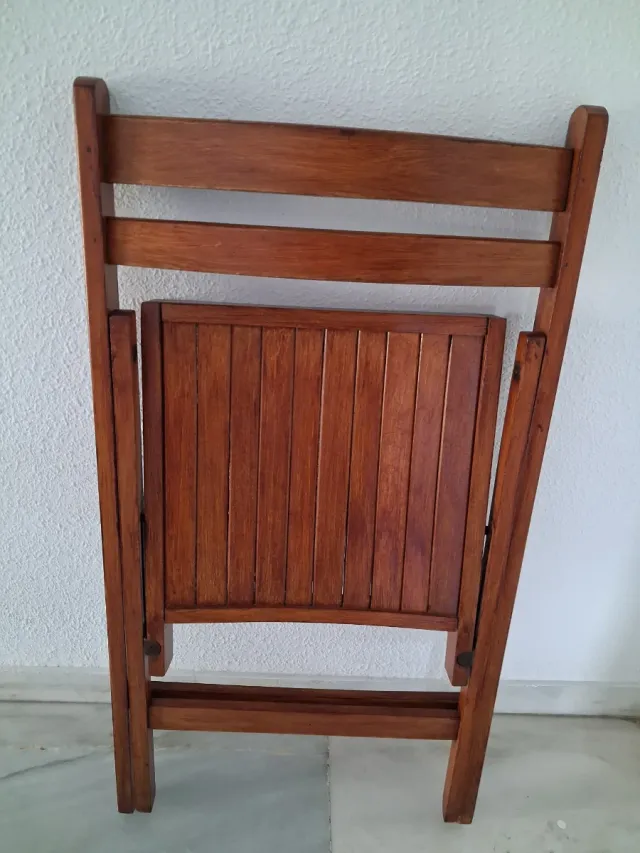 Silla Plegable Madera Acacia Antigua