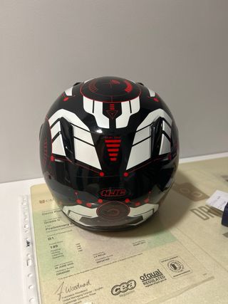 Casco Moto HJC Negro/Blanco/Rojo