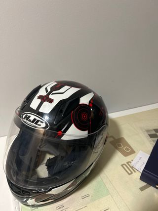 Casco Moto HJC Negro/Blanco/Rojo