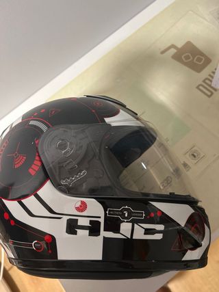 Casco Moto HJC Negro/Blanco/Rojo
