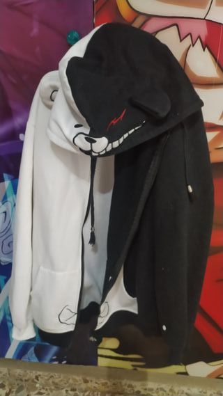 Chaqueta Anime Monokuma Blanco y Negro