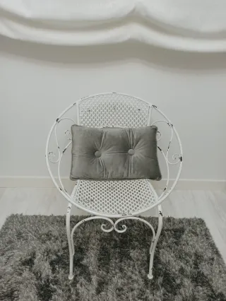 Sedia Westwing vintage in ferro battuto bianco