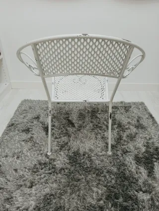 Sedia Westwing vintage in ferro battuto bianco