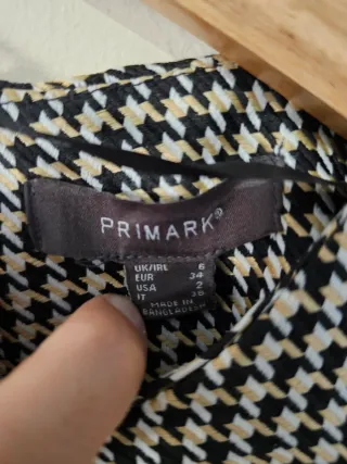 Vestido estampado pata de gallo Primark Talla M