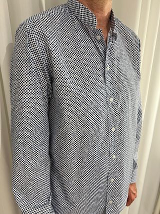 Camisa de hombre azul y blanca Talla L