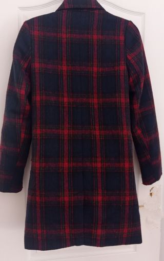 Abrigo cuadros lana Bershka Talla XS