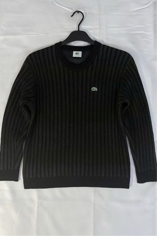 Jersey Lacoste Rayas Negro Verde Oliva