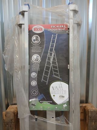 Rolan ESCALERA de Aluminio Plateado, 7 Pasos