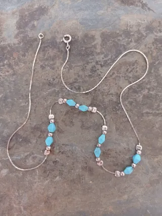 Collar Plata Ley Piedras Turquesa