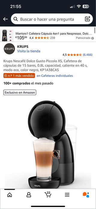Cafetera Krups Dolce Gusto Piccolo XS