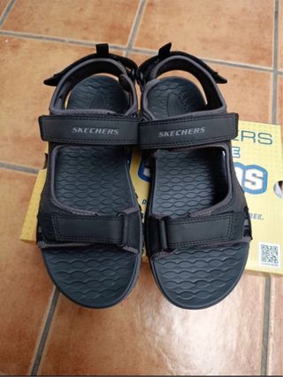 Sandalias Skechers Caballero Negro/Gris