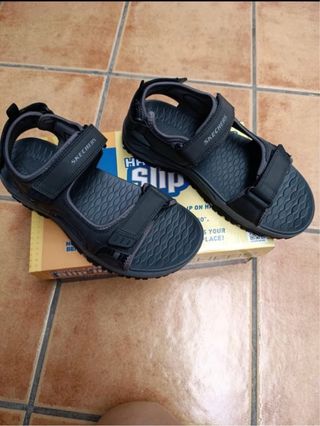 Sandalias Skechers Caballero Negro/Gris