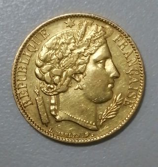 MONEDA ORO 20 FRANCOS 1850 CERES FRANCIA 