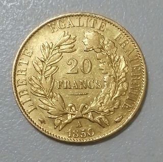 MONEDA ORO 20 FRANCOS 1850 CERES FRANCIA 