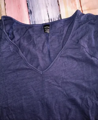 Camiseta azul marino manga larga