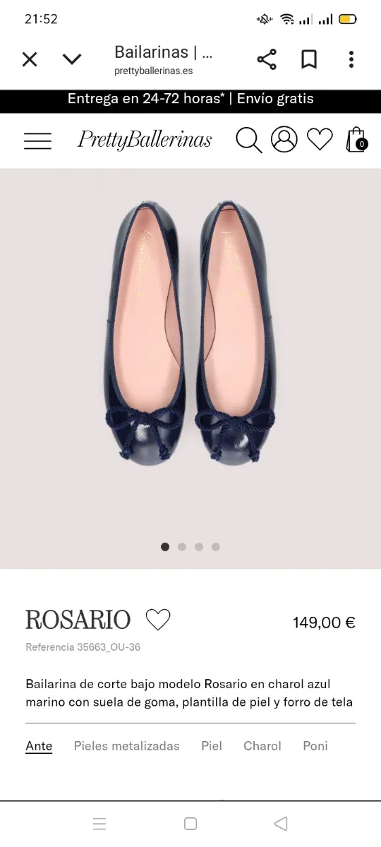 Pretty Ballerinas bailarinas charol azul