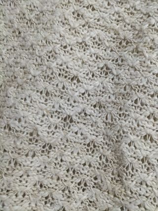 Jersey beige con flecos talla única