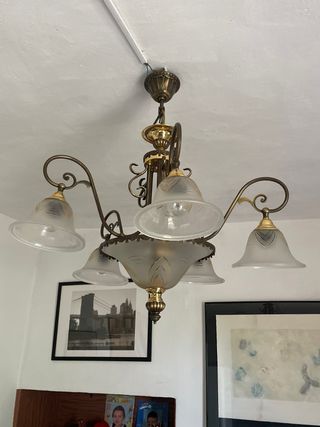 Lámpara de techo metal y cristal