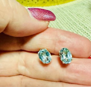 Pendientes Plata Topacio Azul