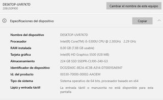 Portátil Lenovo i5 5ª Gen - 8GB RAM - 224GB SSD