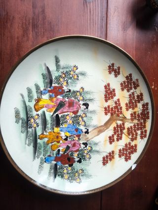 Plato Satsuma Japonés Geishas Arce