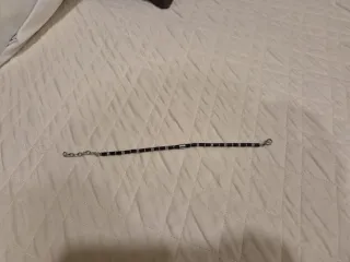 Braccialetto uomo argento e nero
