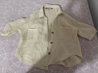 Camisa beige de lino talla única