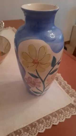 Vaso ceramica decorato fiori