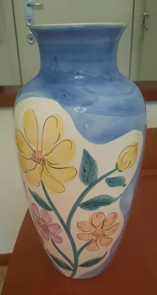 Vaso ceramica decorato fiori
