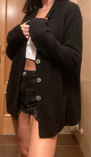 Cardigan Kyra Lana Alpaca Negro 