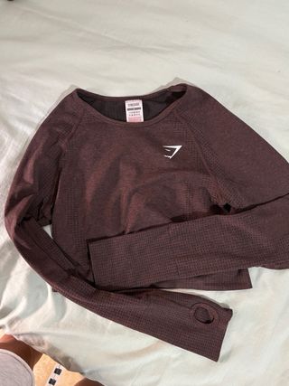 Gymshark Malla Manga Larga Marrón talla M