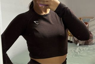 Gymshark Malla Manga Larga Marrón talla M