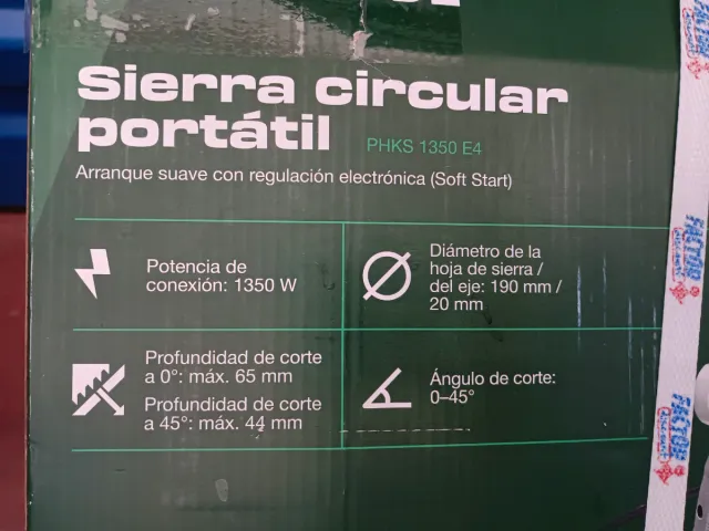 Sierra Circular Portátil Parkside PHKS 1350 E4