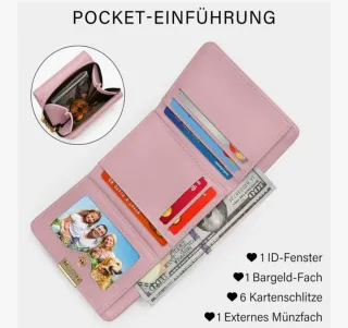 Monedero rosa piel sintética con flecos