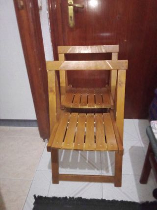 2    Silla de madera para terraza o jardín resiste