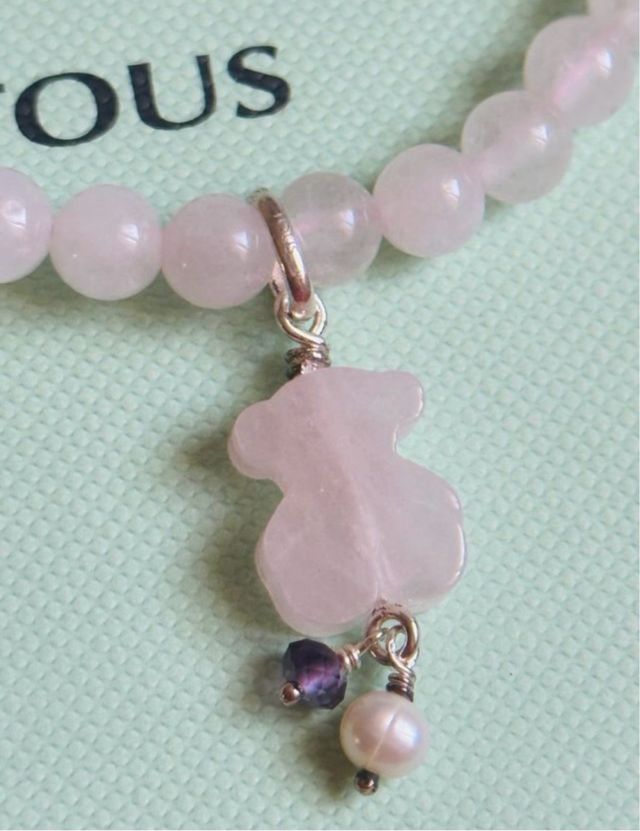 Pulsera Tous Cuarzo Rosa Oso