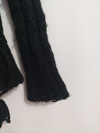 Jersey negro cuello alto de lana brillante elástic