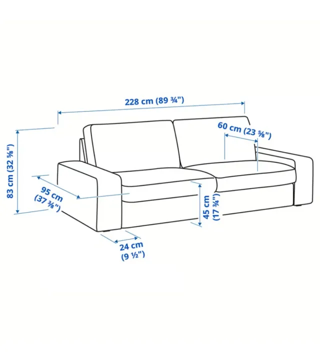 Sofá KIVIK IKEA Gris Tela