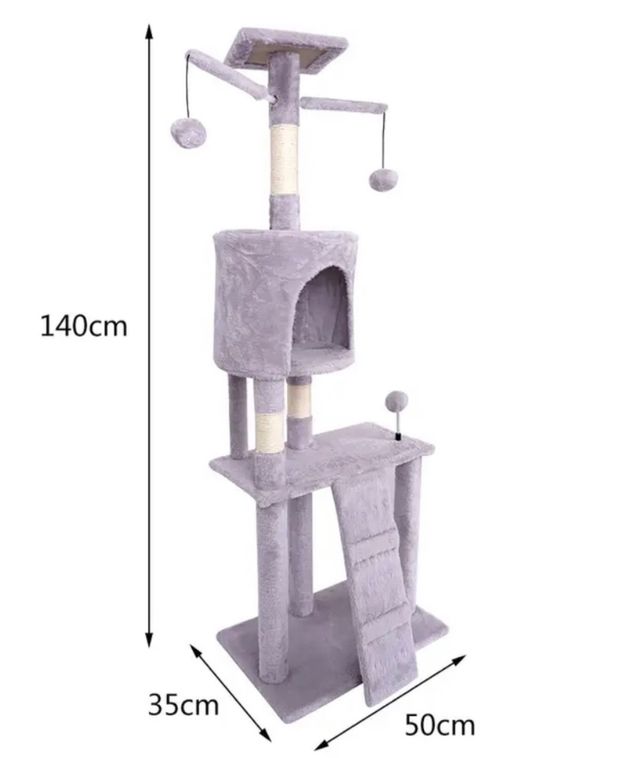 Rascador gato gris 140cm nuevo
